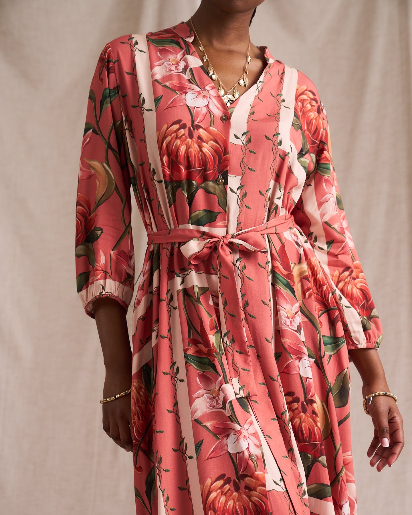 Kiara Shirt Dress Rose Manor Print