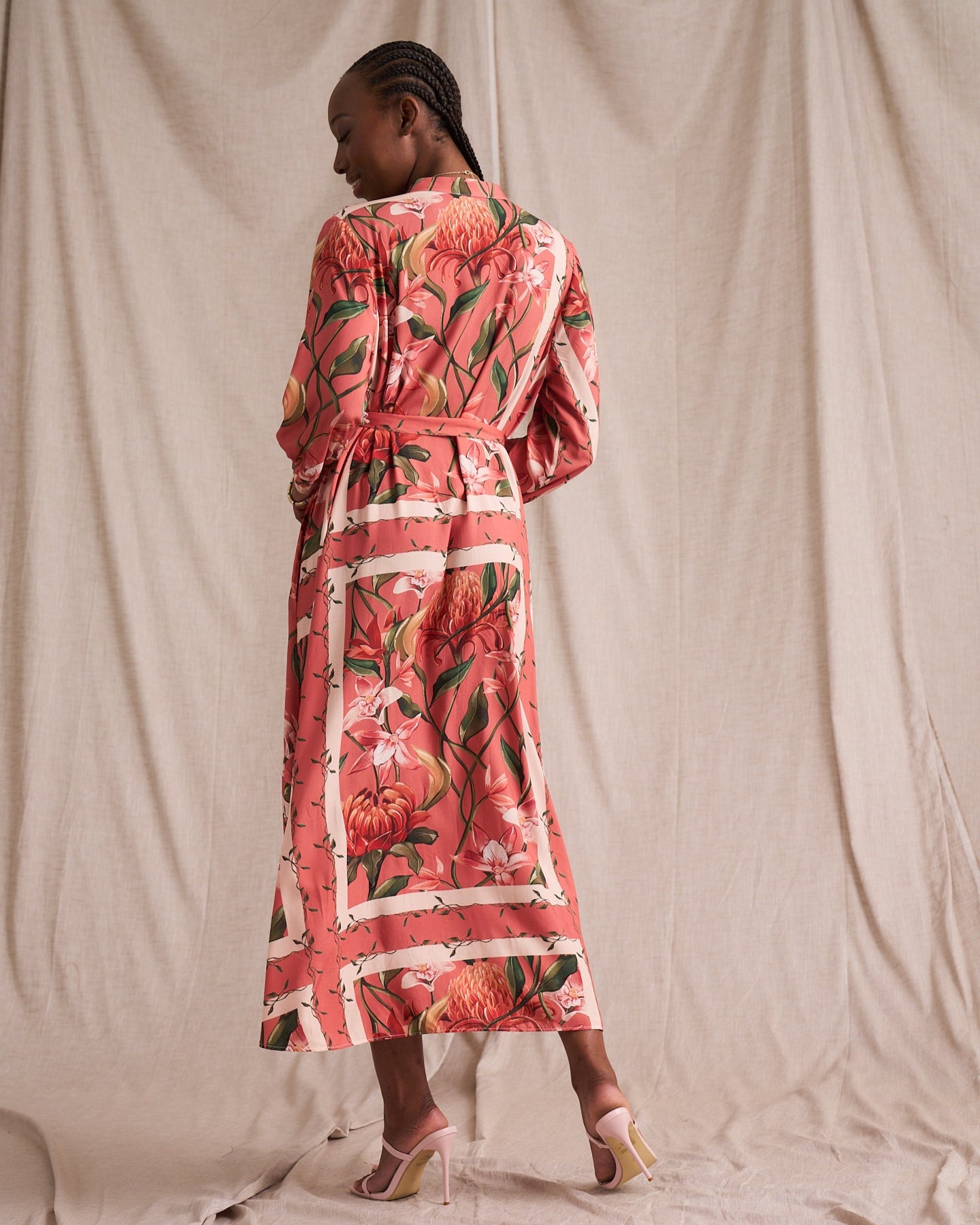 Kiara Shirt Dress Rose Manor Print
