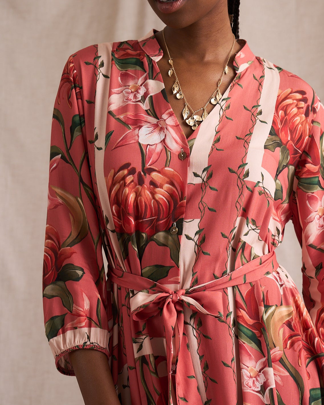 Kiara Shirt Dress Rose Manor Print