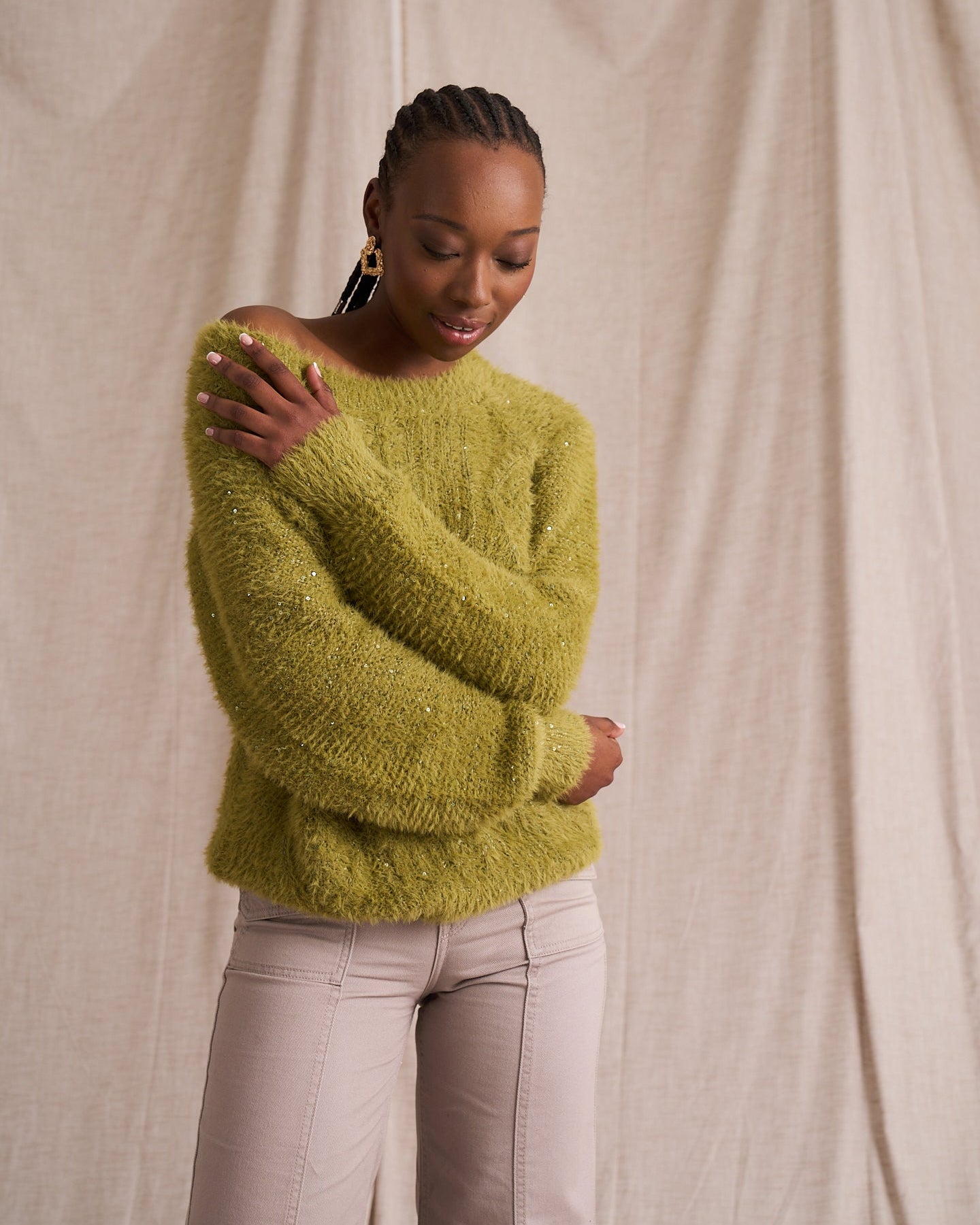 Sequin Mix Eyelash Knit