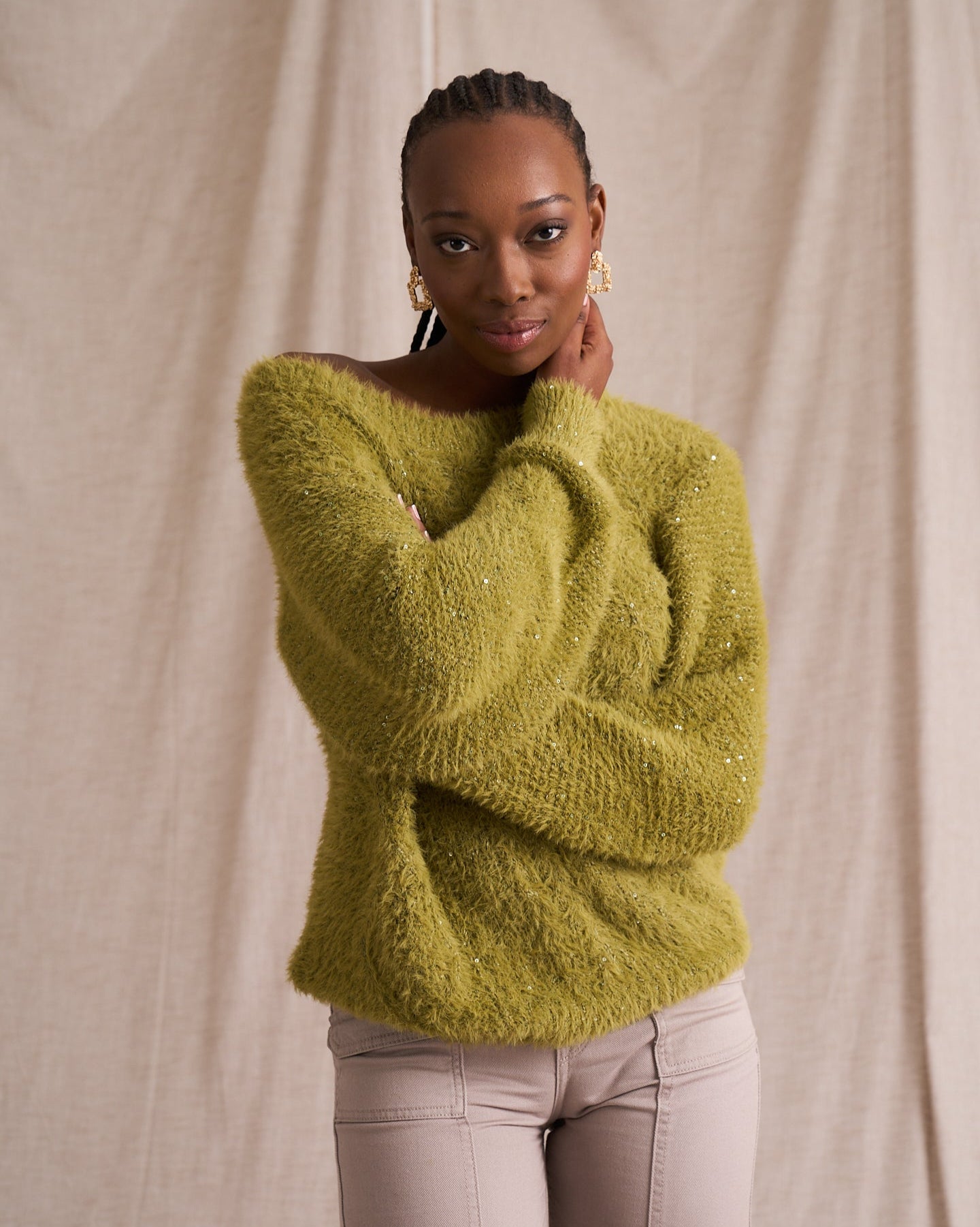 Sequin Mix Eyelash Knit