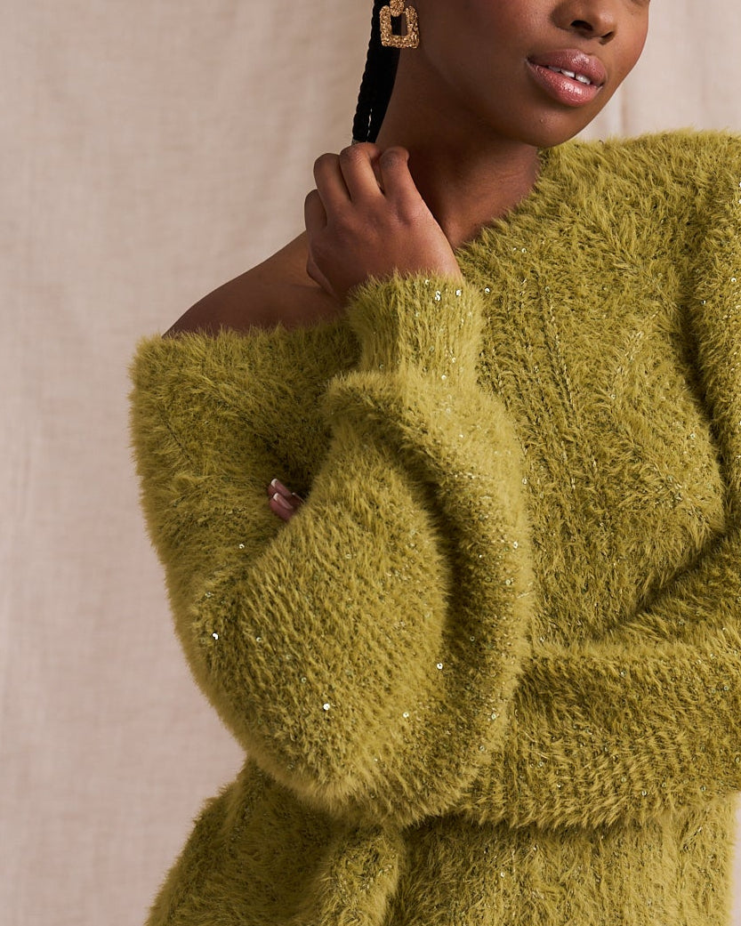 Sequin Mix Eyelash Knit