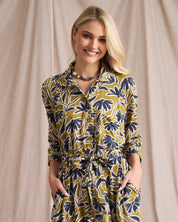 Liza Shirt Dress Chartreuse Print