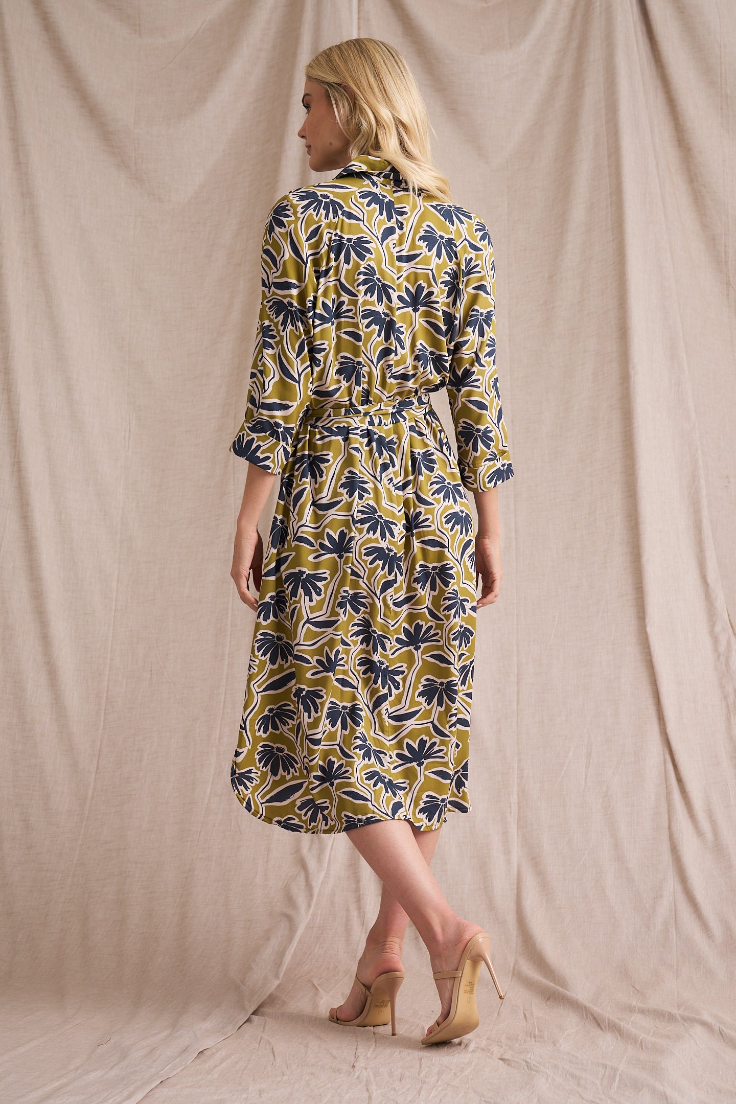Liza Shirt Dress Chartreuse Print