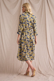 Liza Shirt Dress Chartreuse Print