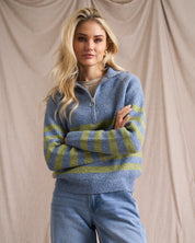 Half Zip Wool Blend Jumper