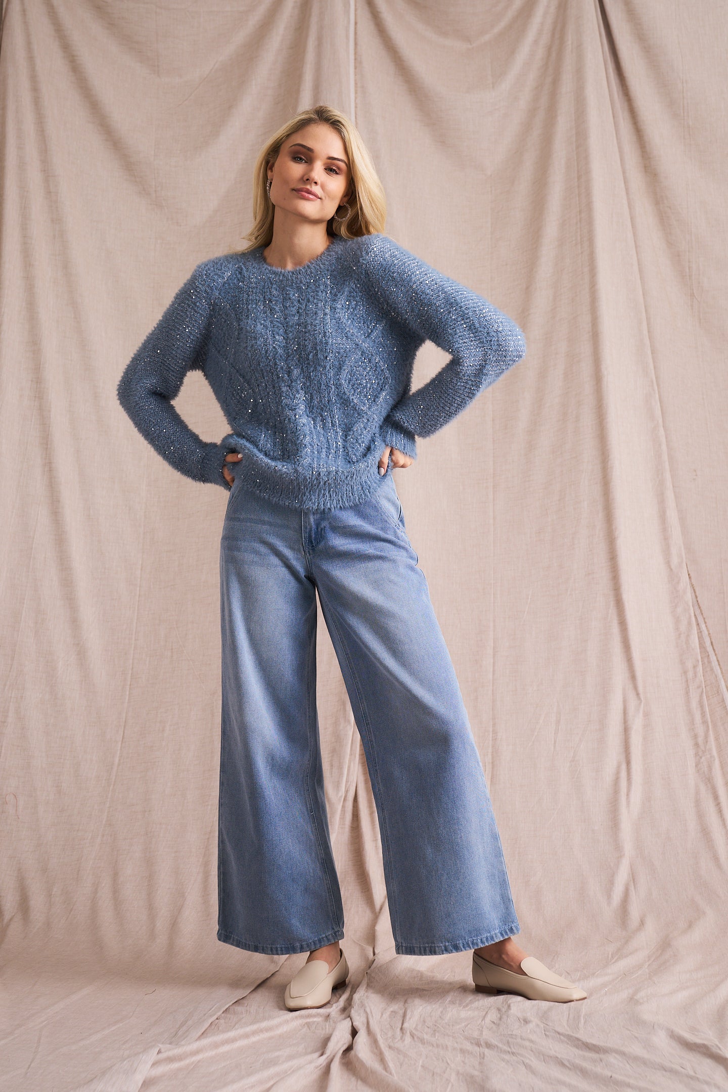 Sequin Mix Eyelash Knit