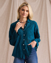 Retro Cotton Applique Shirt