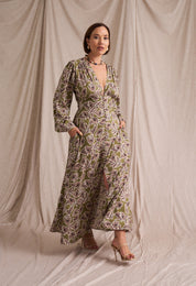Victoria Dress Fine Line Print