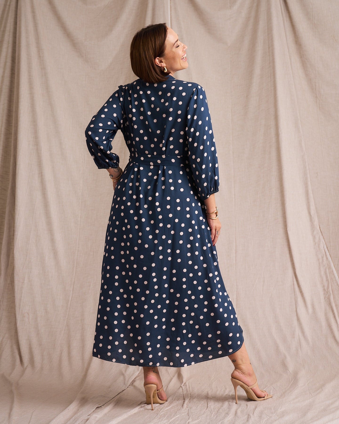 Kiara Polka Dot Shirt Dress