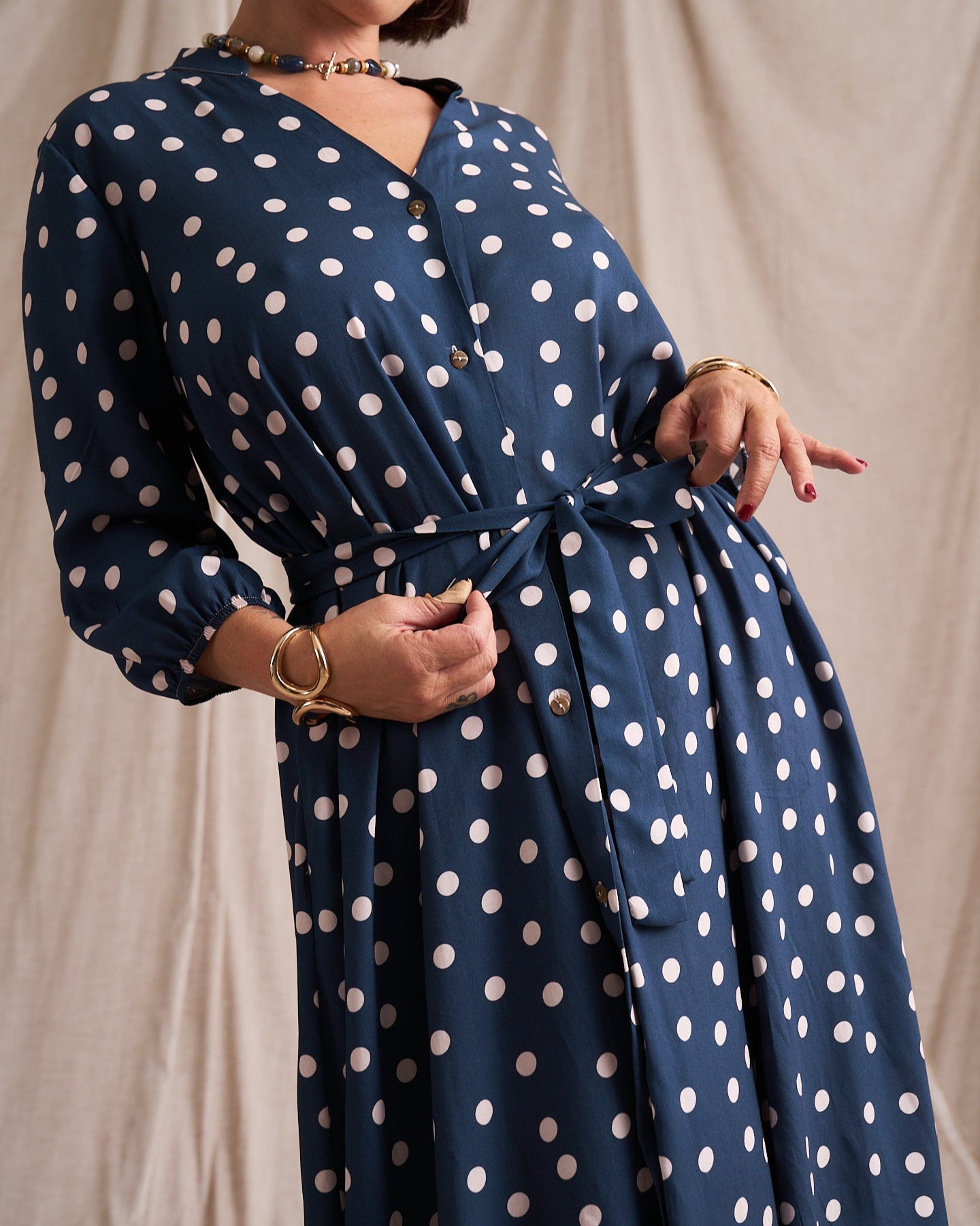 Kiara Polka Dot Shirt Dress