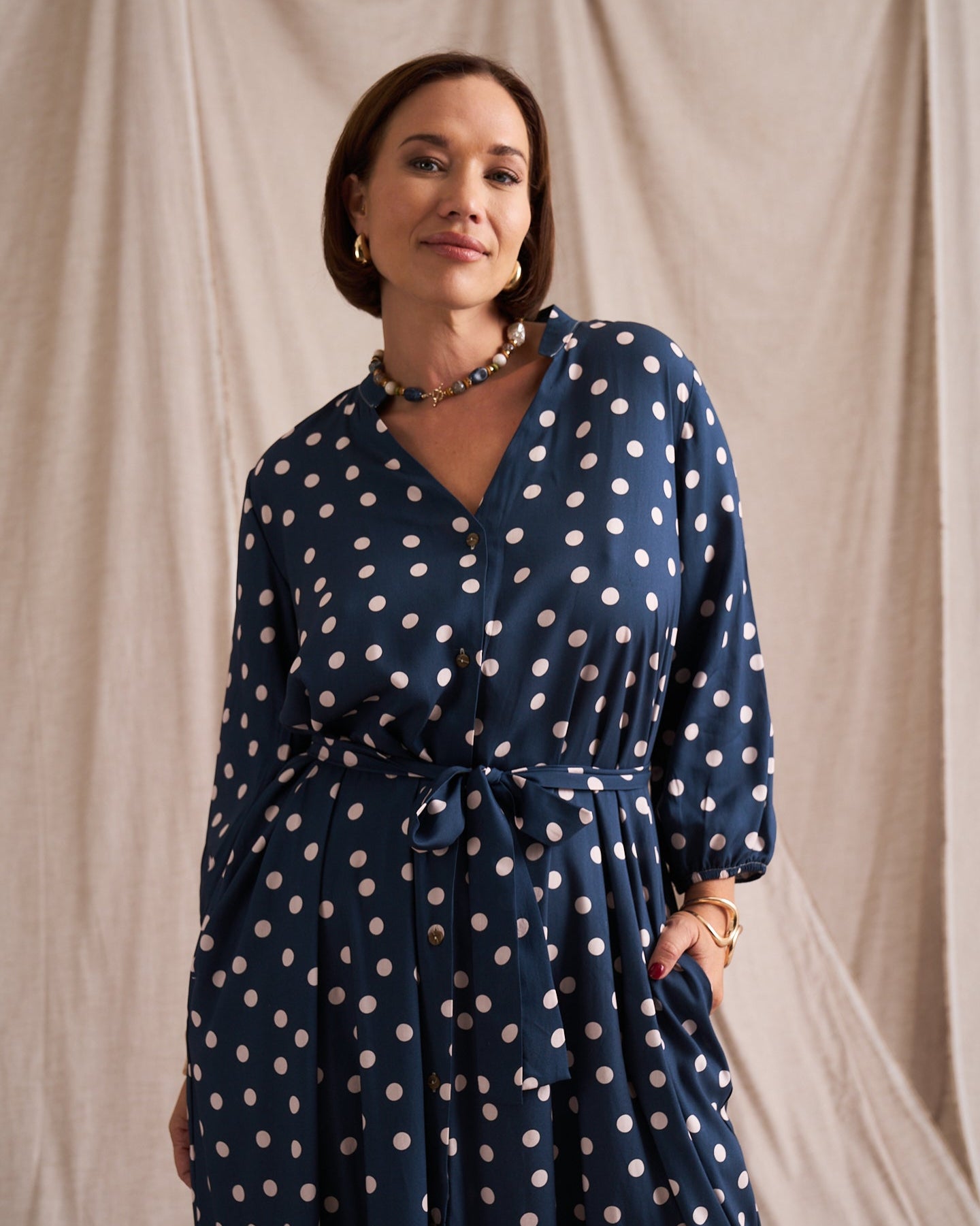Kiara Polka Dot Shirt Dress