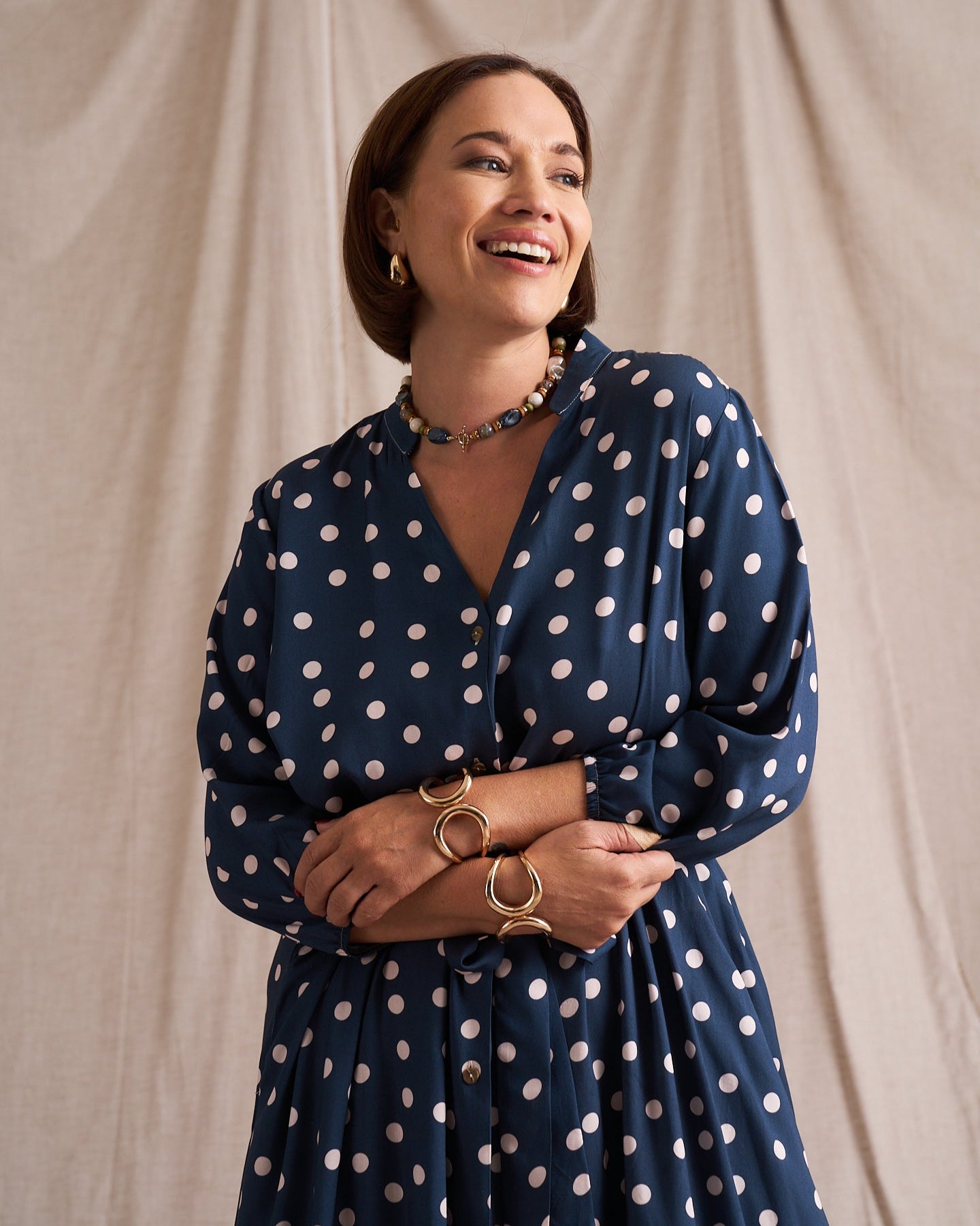 Kiara Polka Dot Shirt Dress