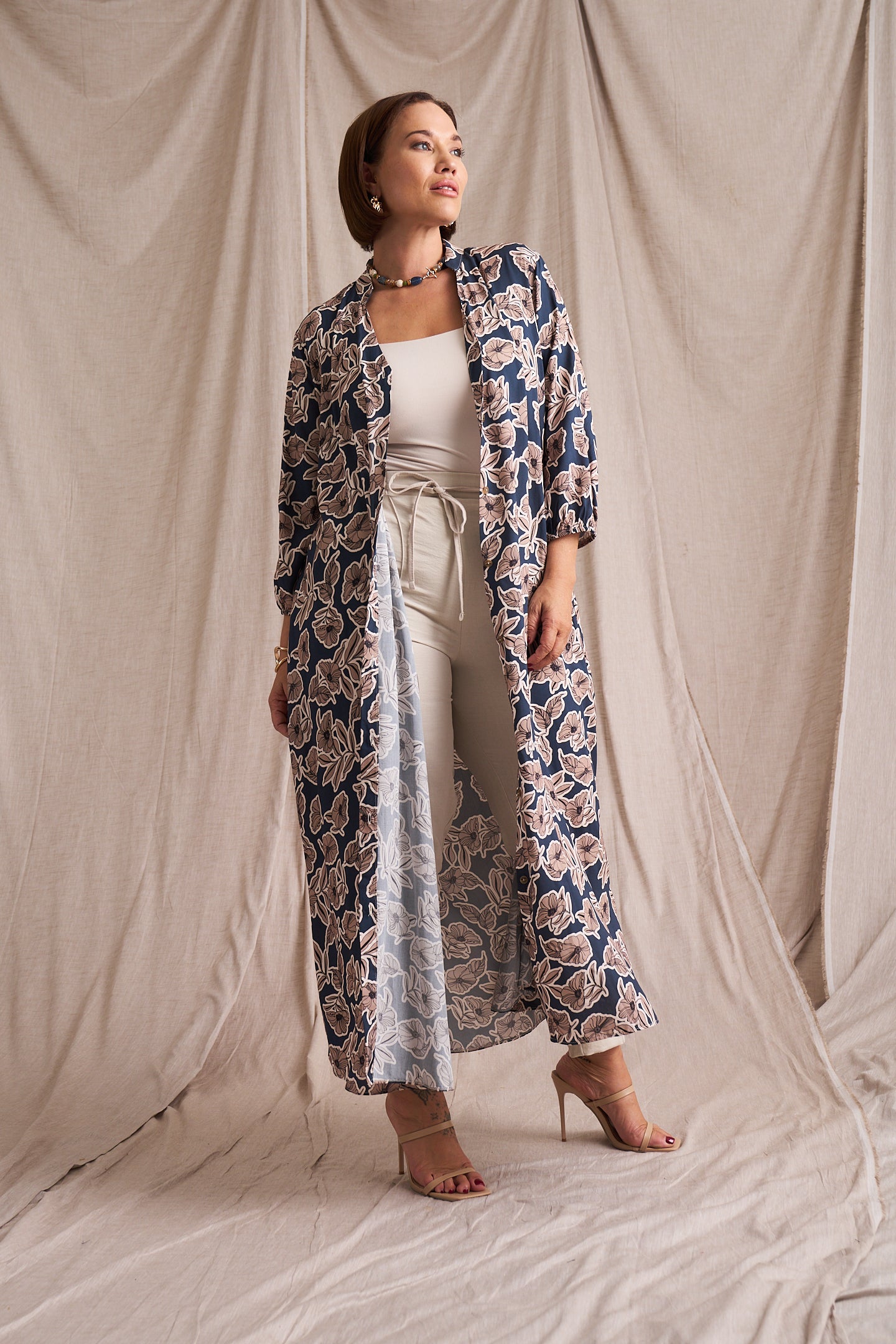 Kiara Denim Fine Lines Shirt Dress