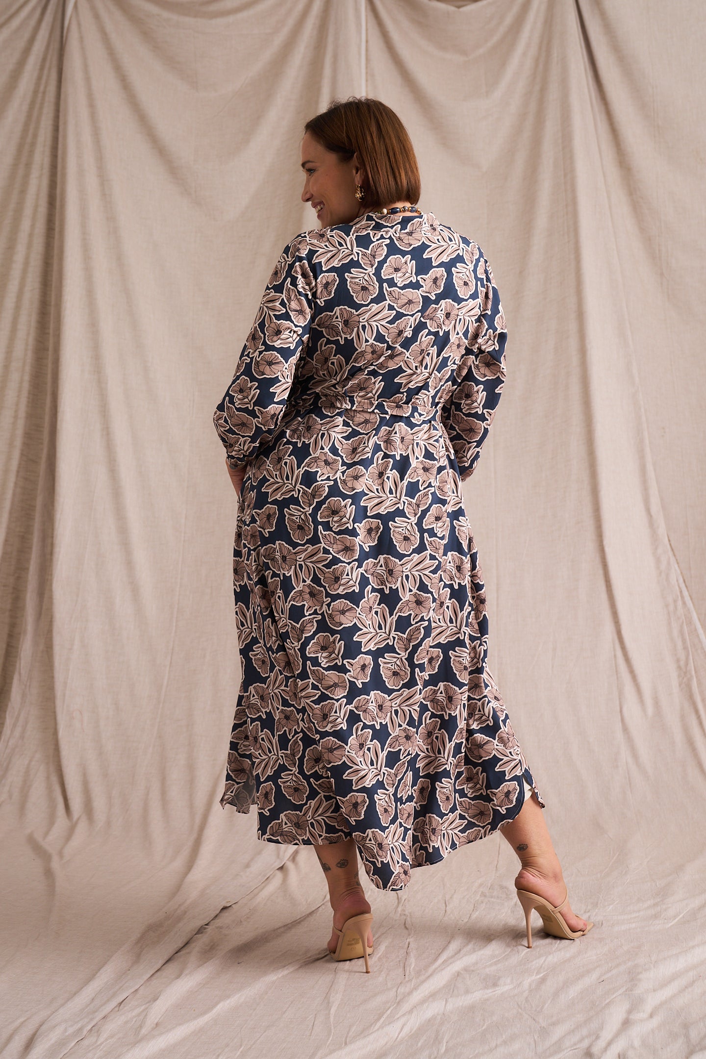 Kiara Denim Fine Lines Shirt Dress