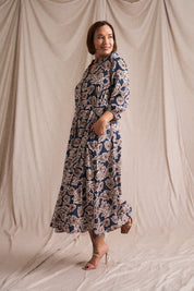 Kiara Denim Fine Lines Shirt Dress