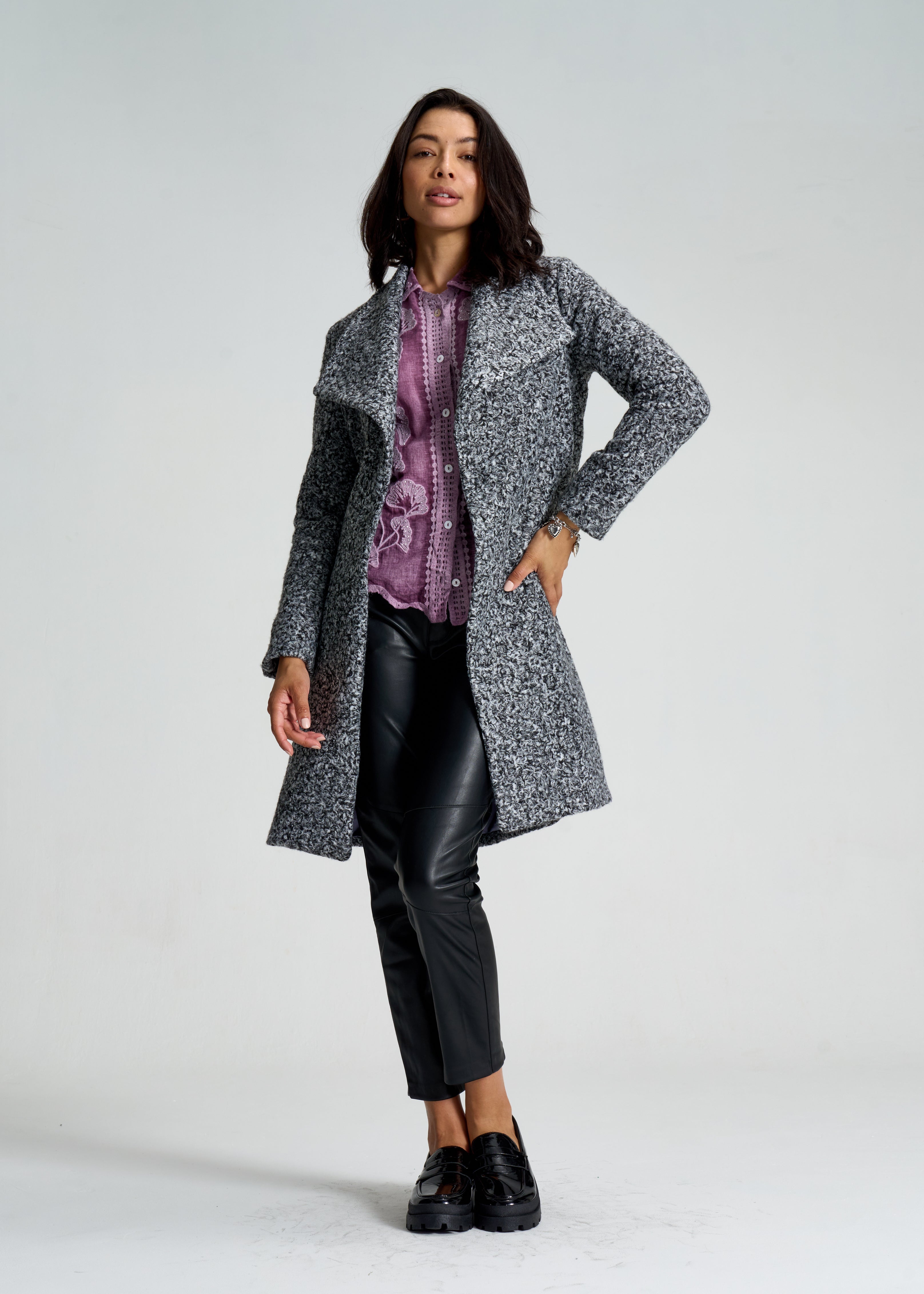Willow Charcoal Wrap Coat