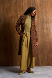 Leopard Suede Waterfall Coat