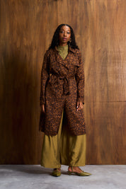 Leopard Suede Waterfall Coat