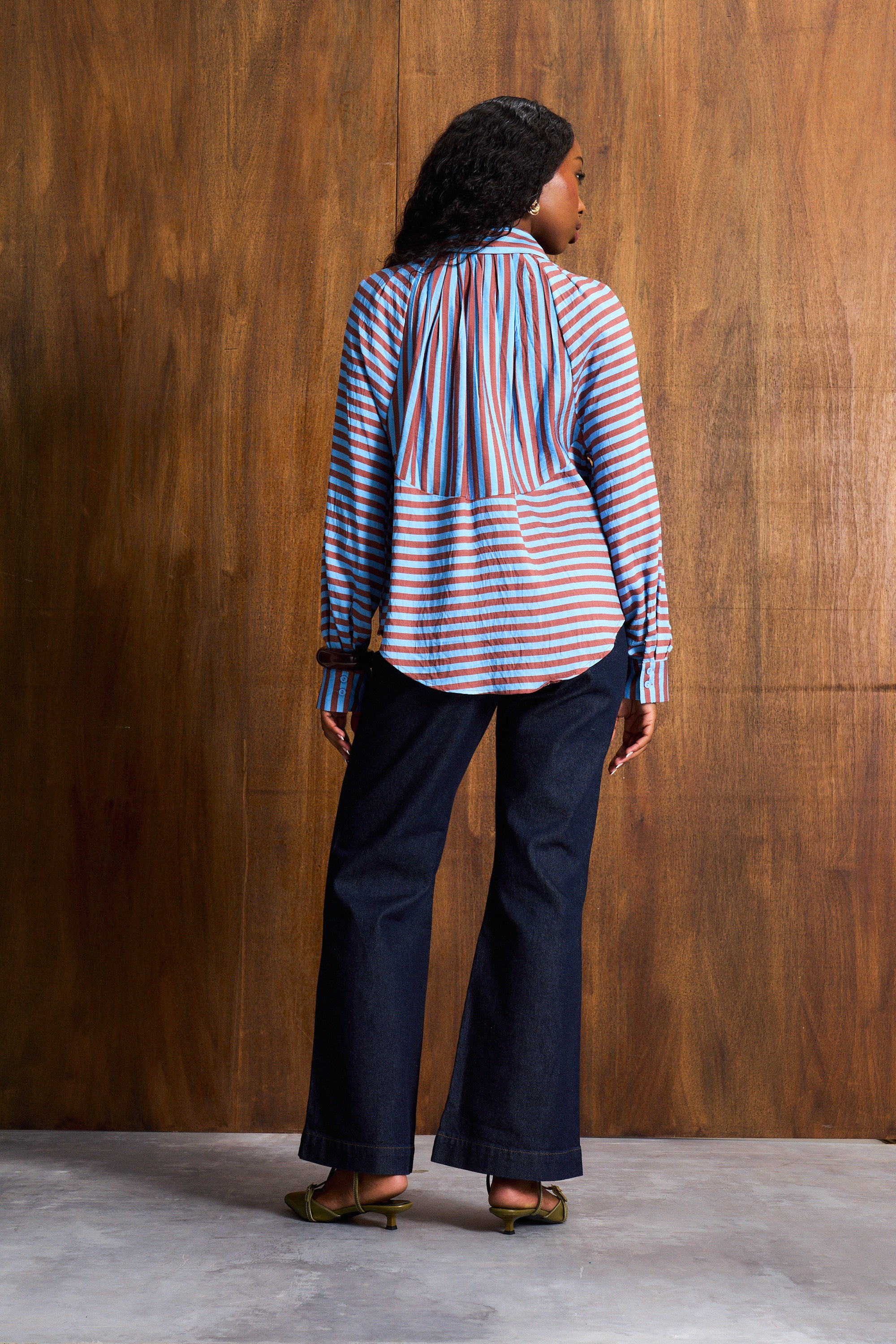 Artist Blue Stripe Collared Blouse