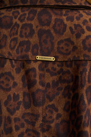 Chocolate Suede Leopard Biker