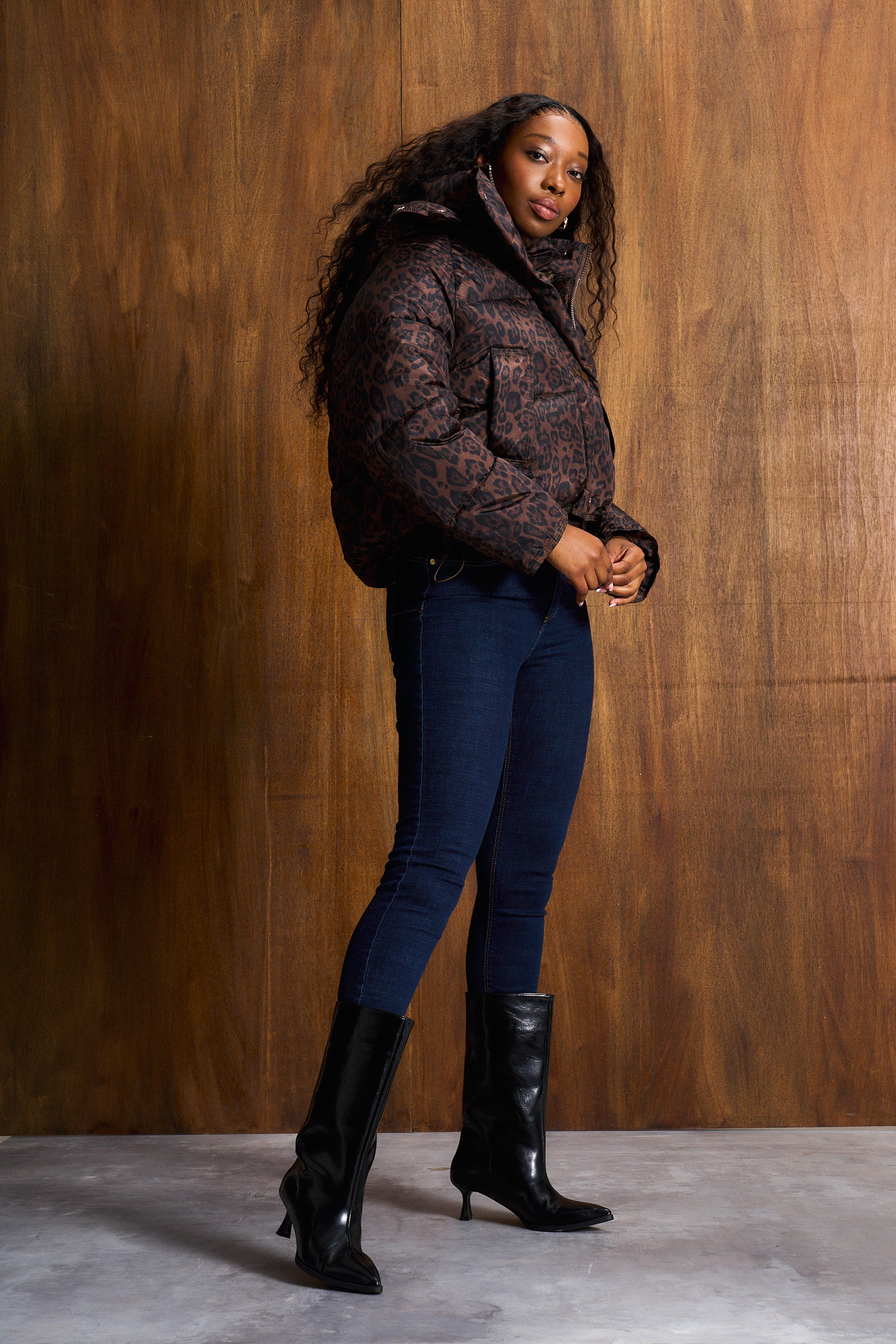 Chocolate Leopard Cocoon Jacket