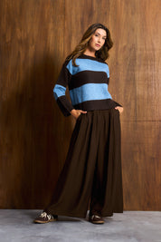 Chocolate & Blue Heritage Stripe Jersey