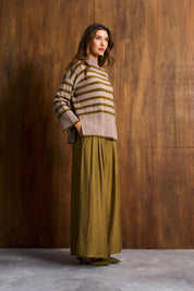 Olive & Stone Stripe Funnel Neck Jersey