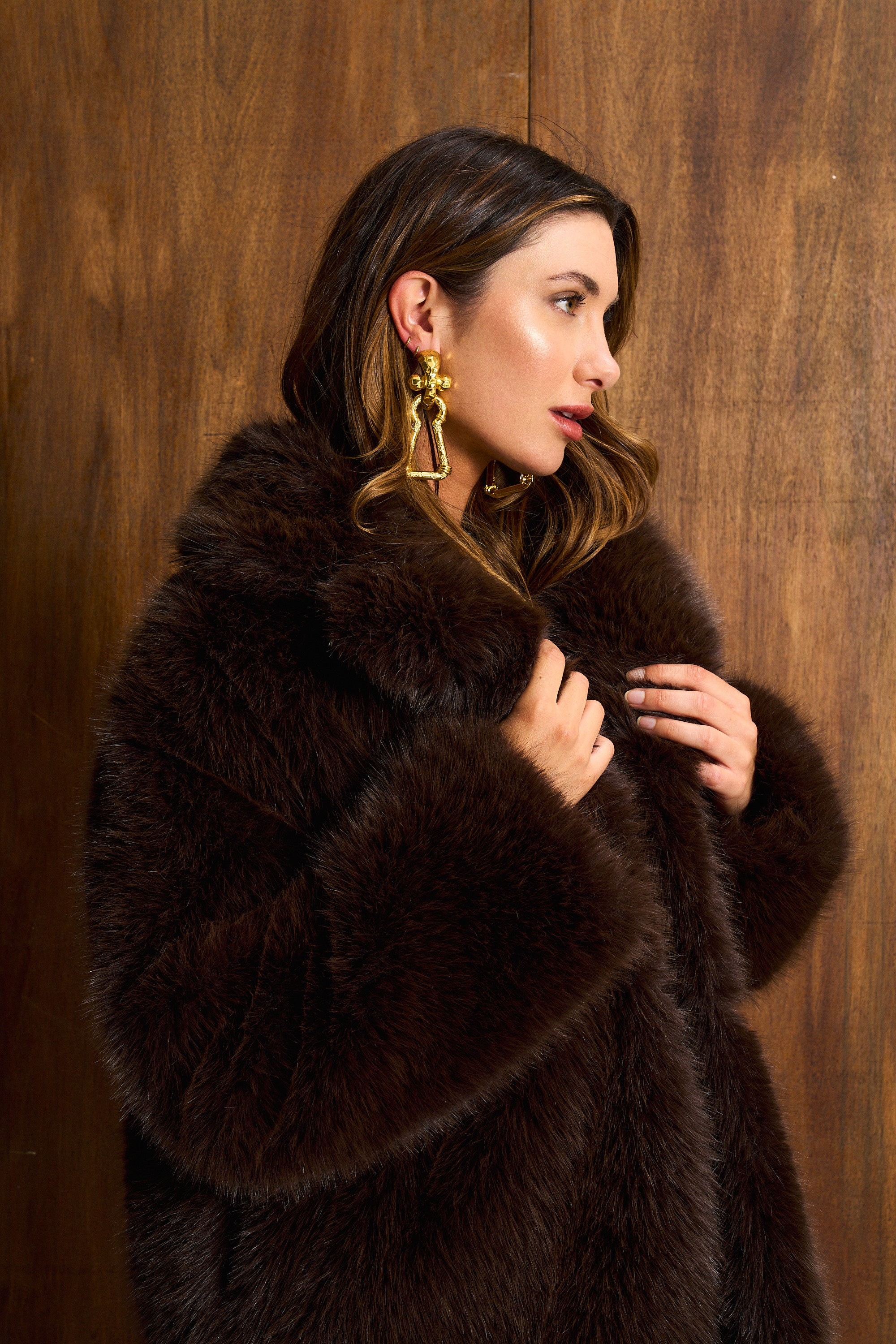 Chocolate Hunter Fur Coat