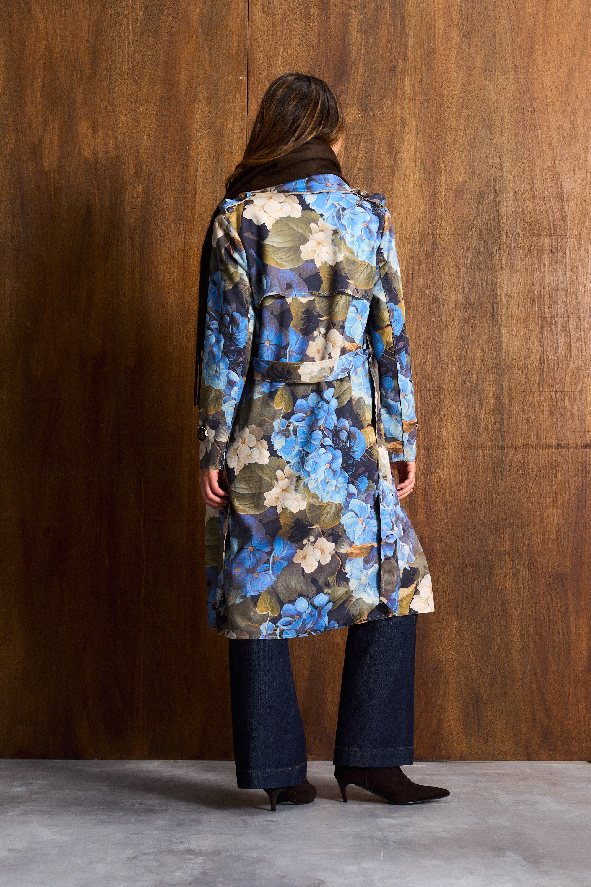 Hydrangea Suede Waterfall Coat