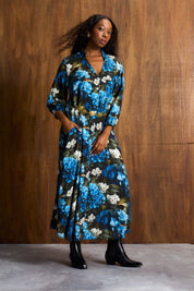 Kiara Shirt Dress Azure Bloom