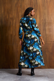 Kiara Shirt Dress Azure Bloom