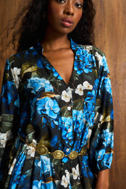 Kiara Shirt Dress Azure Bloom