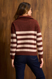 Brick & Oat Wool Blend Half-Zip Knit