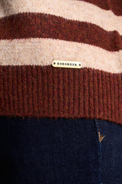 Brick & Oat Wool Blend Half-Zip Knit