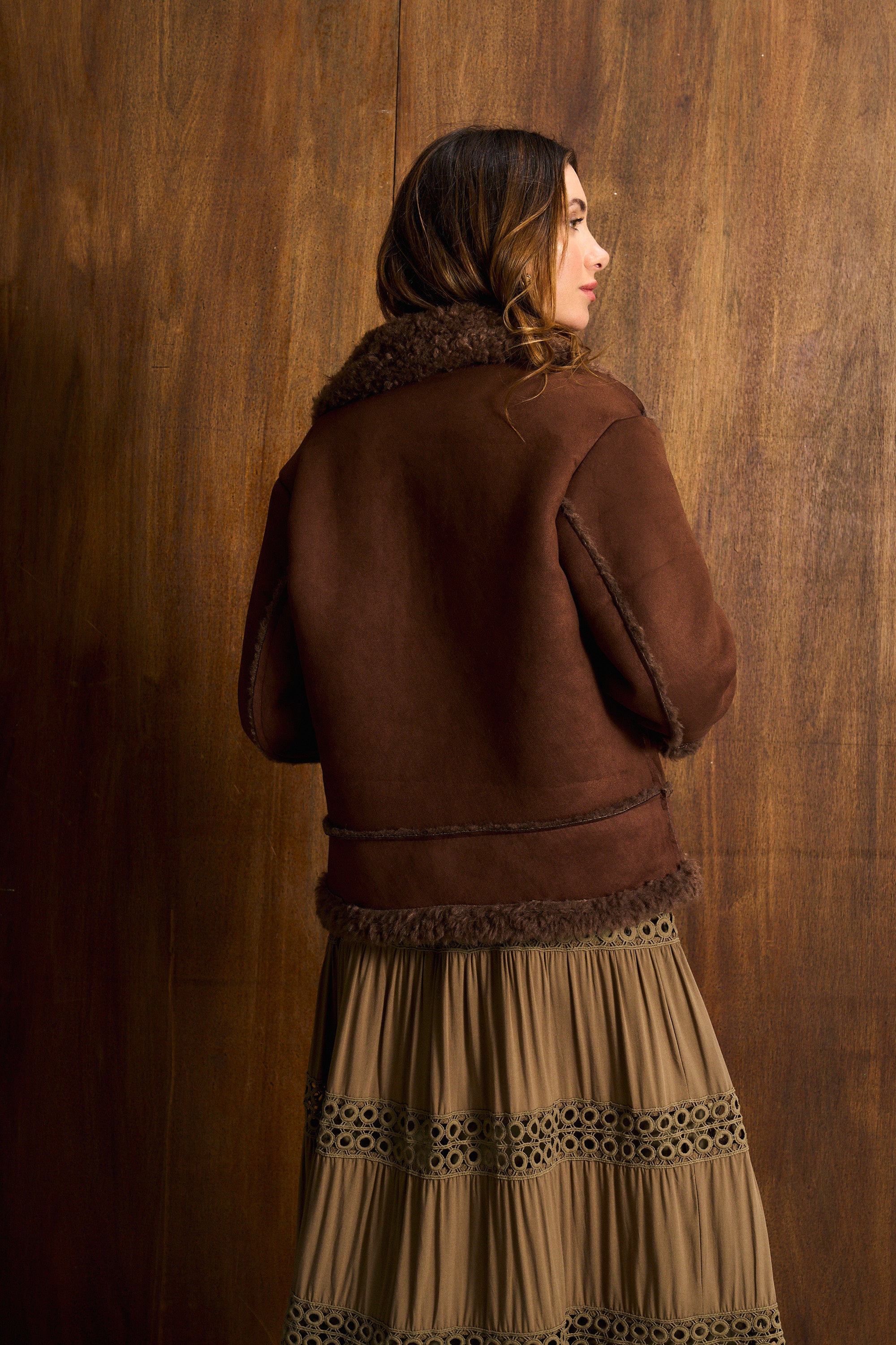 Chocolate Shaggy Sherpa Jacket