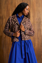 Tan Suede Leopard Biker