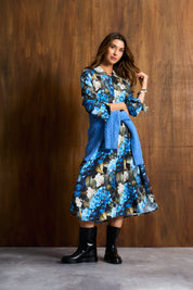 Hydrangea Belted Shirt Dress