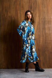 Hydrangea Belted Shirt Dress