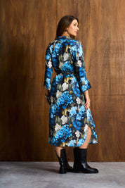 Hydrangea Belted Shirt Dress