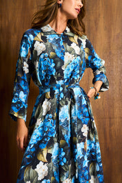 Hydrangea Belted Shirt Dress