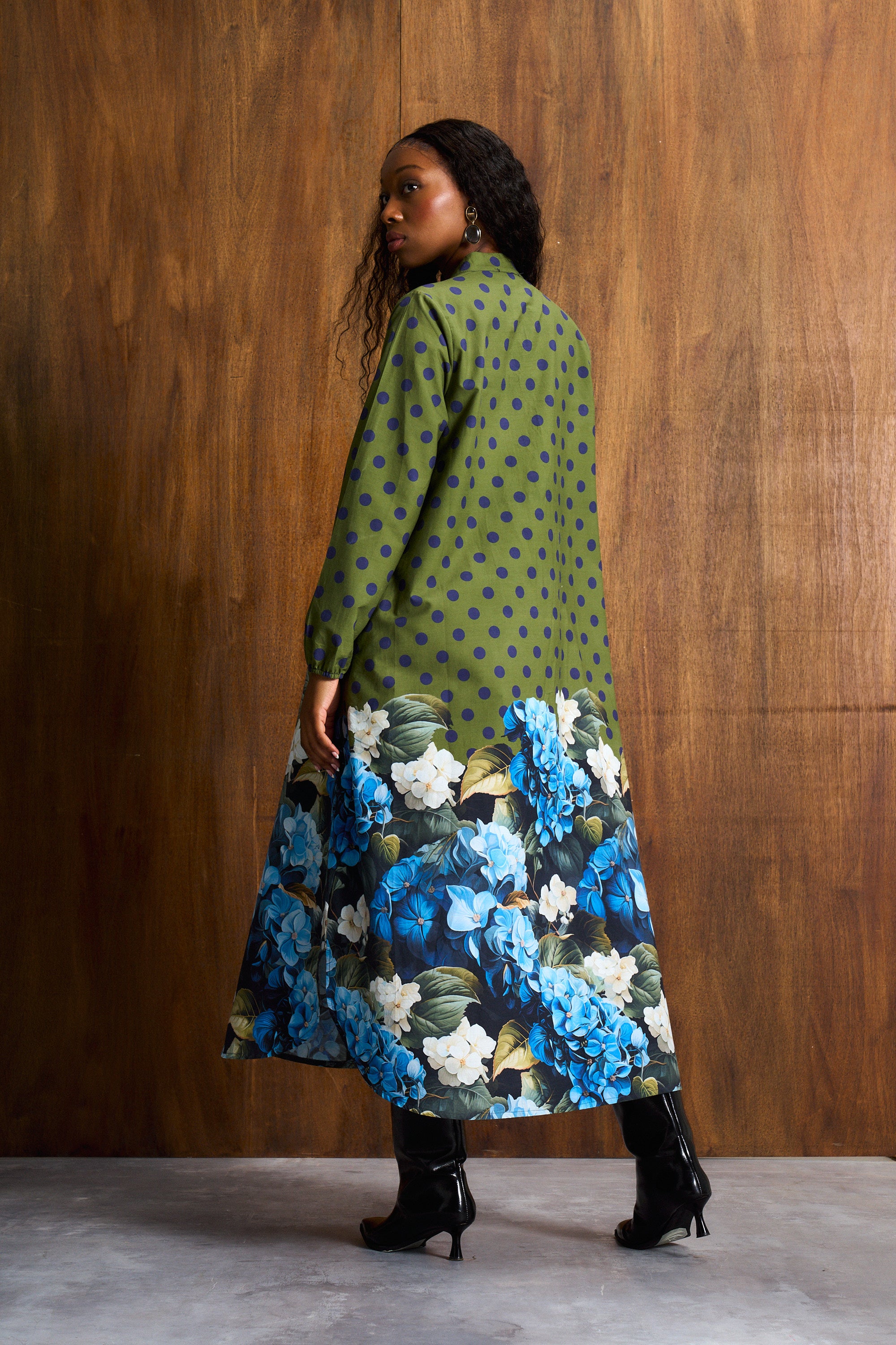 Polka Cotton Kiara Shirt Dress