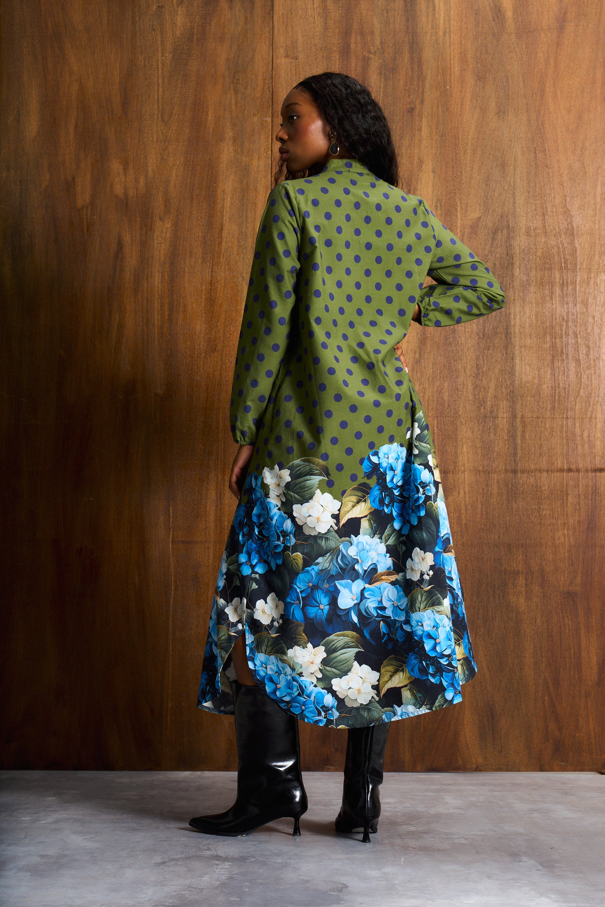 Polka Cotton Kiara Shirt Dress