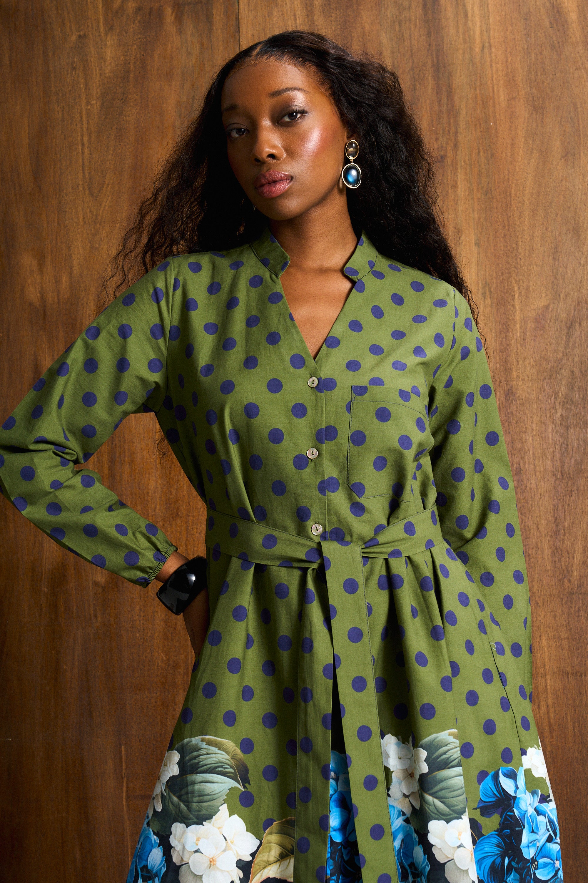 Polka Cotton Kiara Shirt Dress