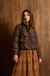 Cinnamon Ladder Trim Maxi Dress