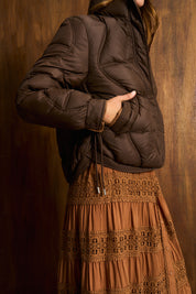 Mocha Lantern Quilted Jacket