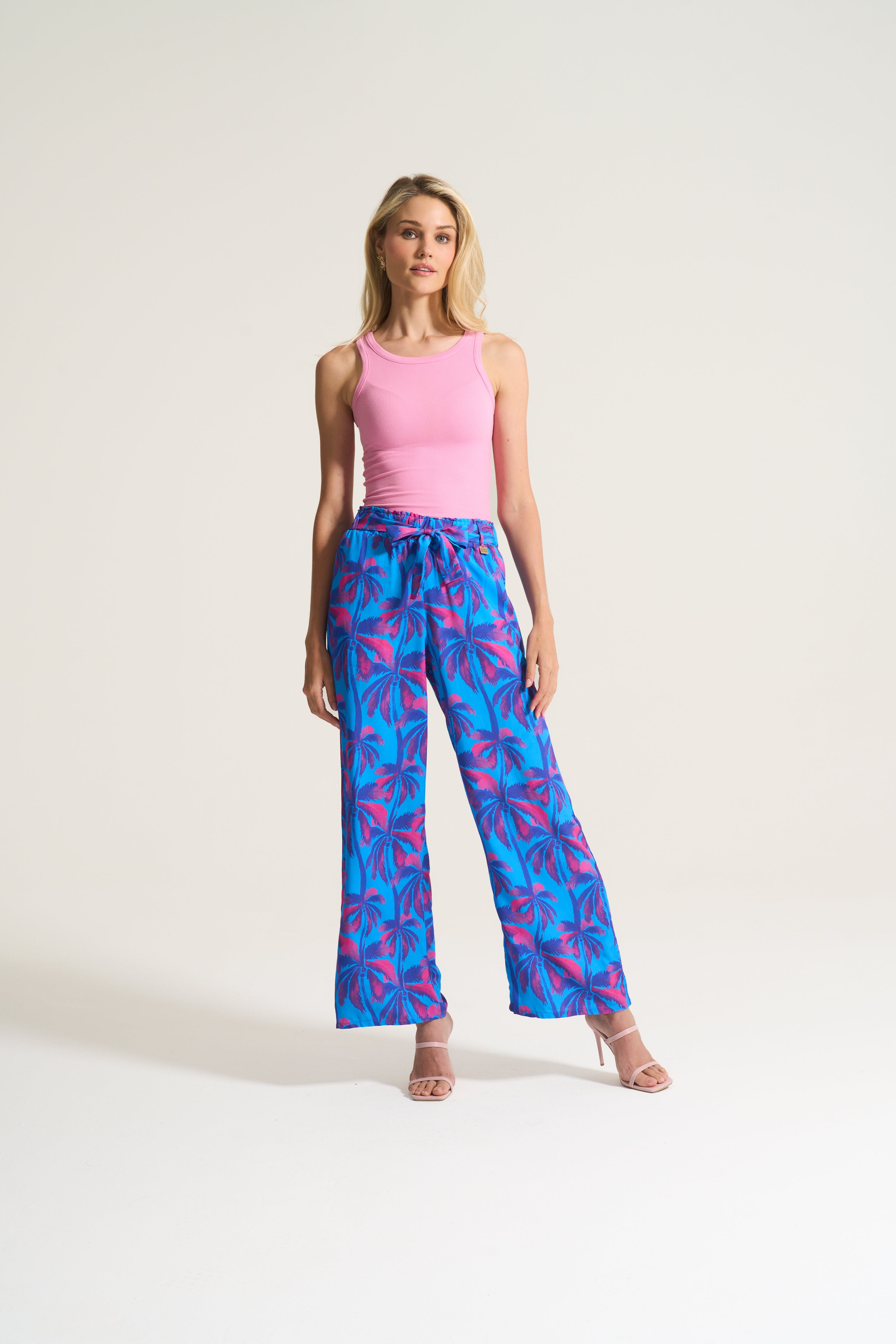 PaperBag Pant Cobalt Palm