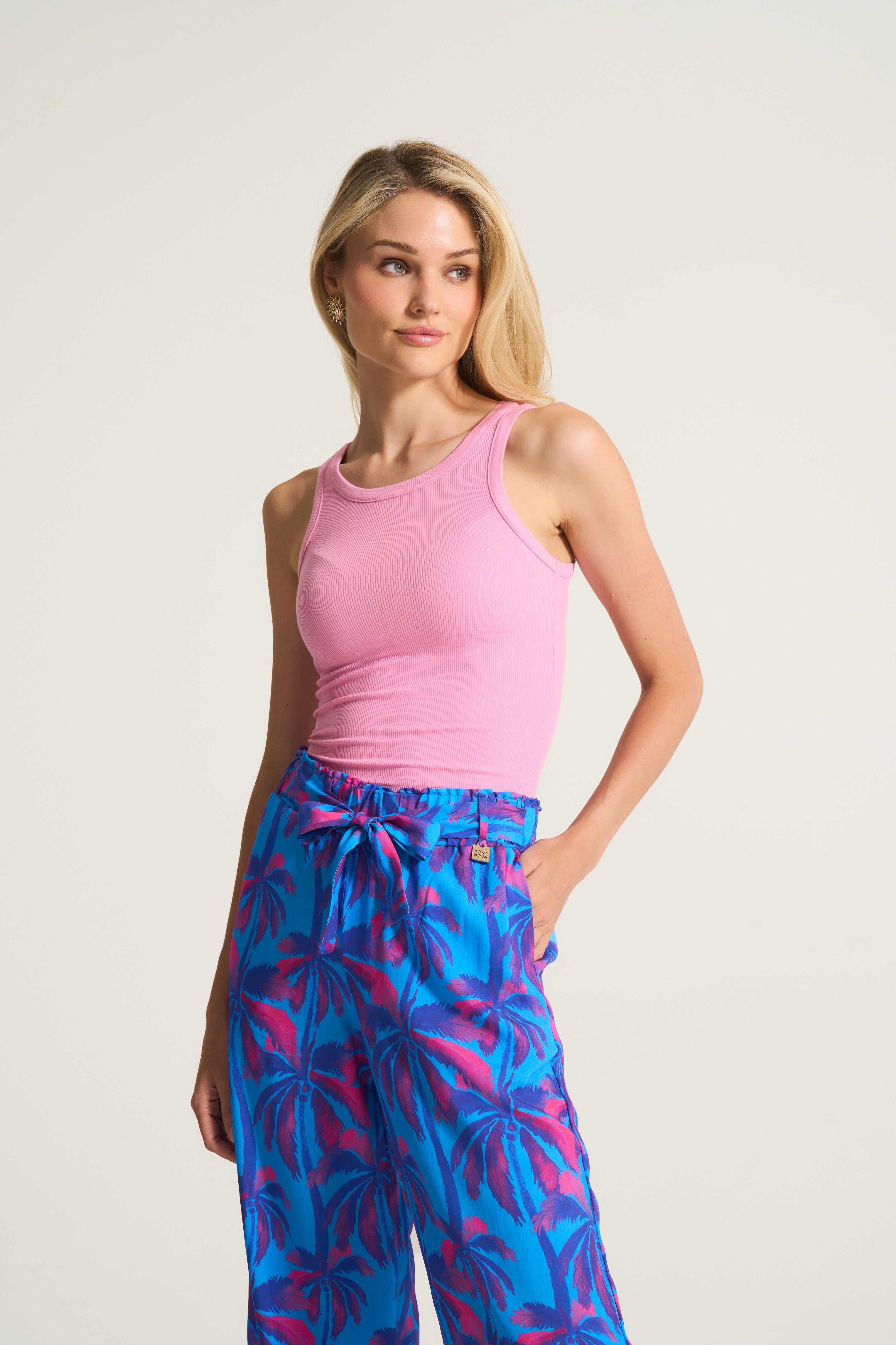 PaperBag Pant Cobalt Palm