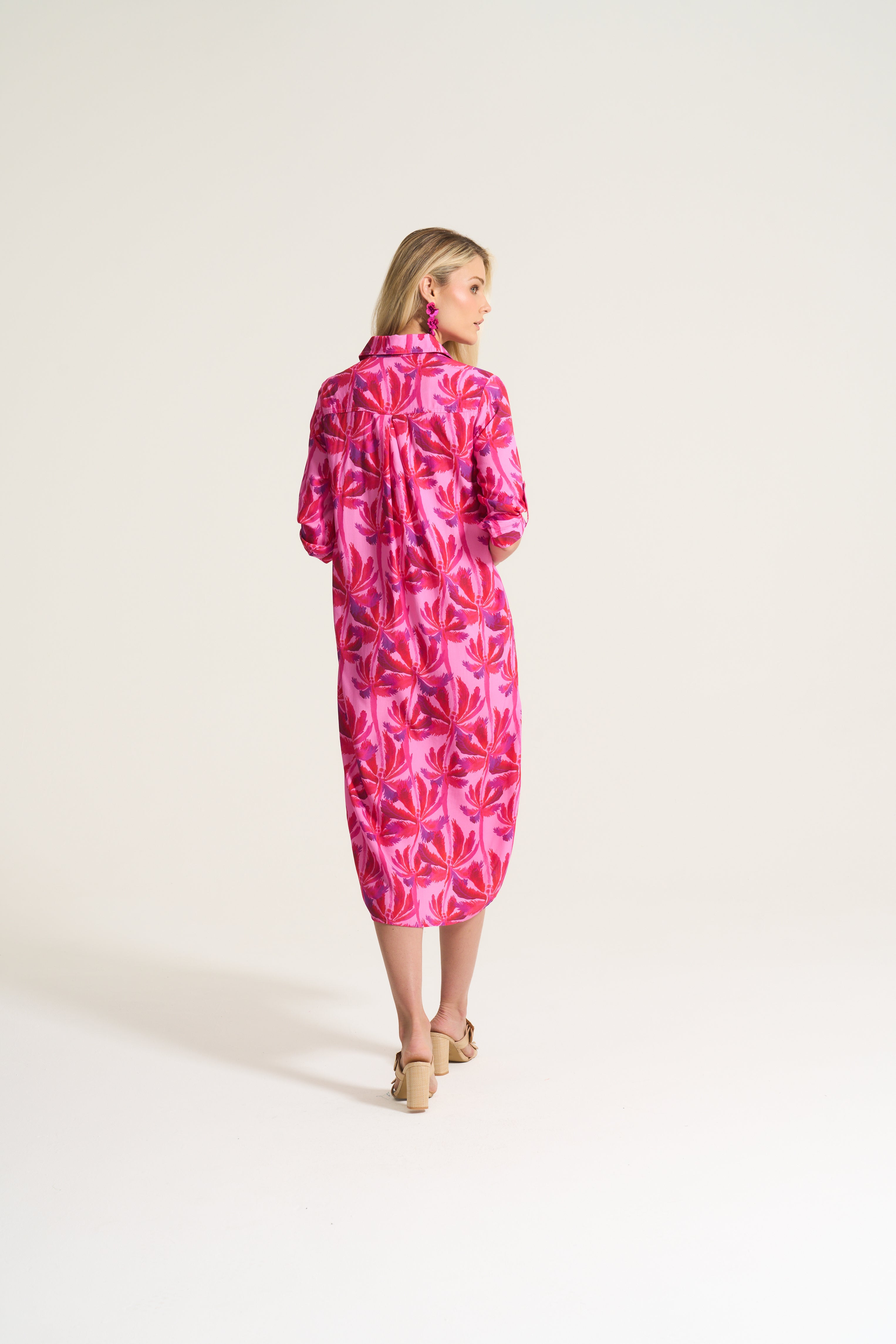Pink Palm Viscose Tunic