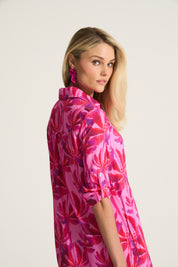 Pink Palm Viscose Tunic